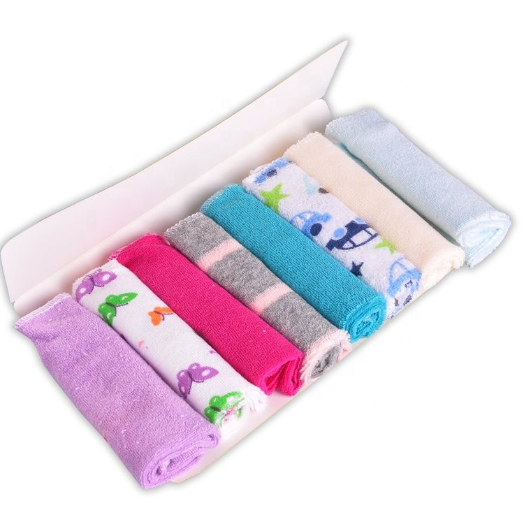 8Pcs Assorted Colors Infant Newborn Bath Towels & Wash Cloths – Ultra-Soft, Absorbent Cotton Baby Face Towels, Gentle on Sensitive Skin, Reusable & Durable Baby Essentials for Daily Use