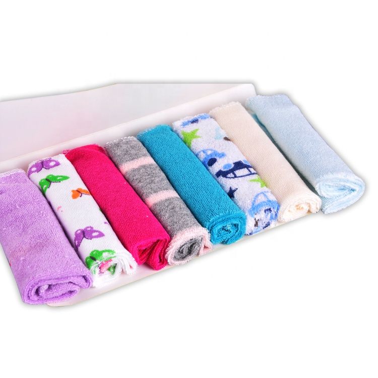 8Pcs Assorted Colors Infant Newborn Bath Towels & Wash Cloths – Ultra-Soft, Absorbent Cotton Baby Face Towels, Gentle on Sensitive Skin, Reusable & Durable Baby Essentials for Daily Use