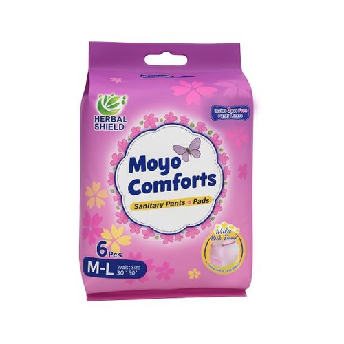 Moyo Comforts Maternity Pads - 6 Pcs Ultra-Absorbent Postpartum Sanitary Pants for After Delivery - Leak-Proof, Breathable & Heavy Flow Protection - (Plus 3 FREE Panty Liners)
