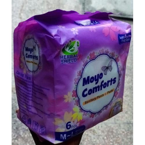 Moyo Comforts Maternity Pads - 6 Pcs Ultra-Absorbent Postpartum Sanitary Pants for After Delivery - Leak-Proof, Breathable & Heavy Flow Protection - (Plus 3 FREE Panty Liners)