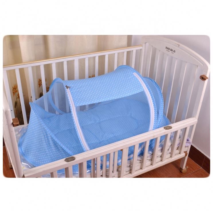 Fashion Portable Foldable Baby Sleeping Nest Cot Mosquito Net with Cushioned Fibre Mattress & Pink/Blue Mosquito Net – Lightweight Foldable Newborn Sleeping Nest, Breathable& Comfortable Infant Travel