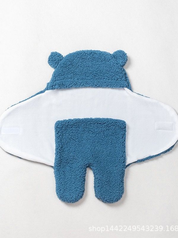 Warm Soft Baby Swaddle Shawl Blanket | Hooded Newborn Sleeping Wrap | Ultra-Cozy Fleece Baby Swaddle for Cold Weather (Boys & Girls)