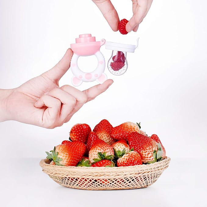 Baby Fruit Food Feeder Pacifier - Fresh Food Feeder, Infant Fruit Teething Teether Toy for 3-24 Months, Silicone Pouch for Toddlers & Kids & Babies Baby Solids/Frozen Fruit Feeder Pacifier