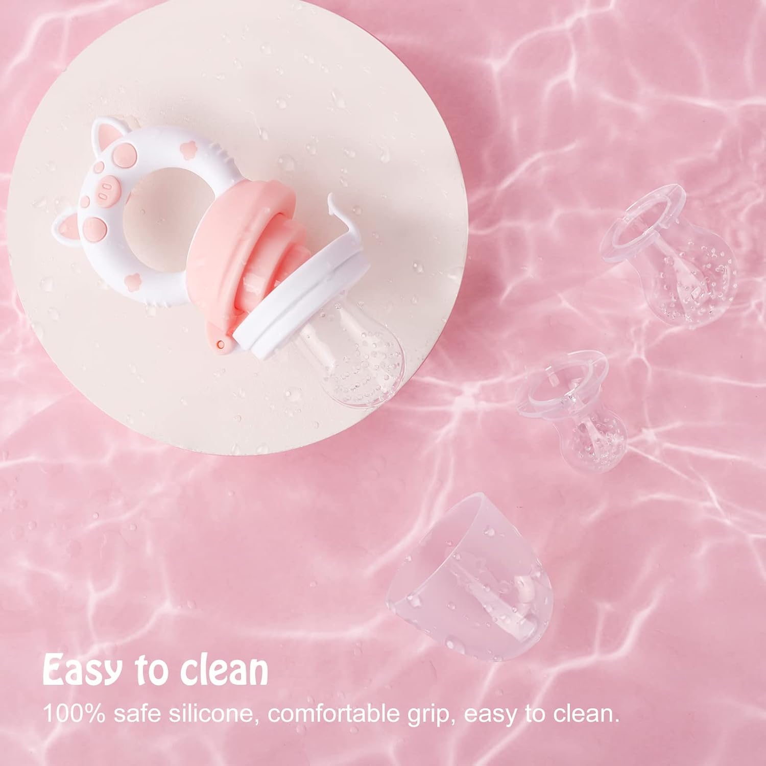 Baby Fruit Food Feeder Pacifier - Fresh Food Feeder, Infant Fruit Teething Teether Toy for 3-24 Months, Silicone Pouch for Toddlers & Kids & Babies Baby Solids/Frozen Fruit Feeder Pacifier