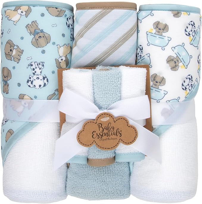 6 PIECE BATH SET THAT HAS 3 HOODED TOWELS  AND 3 WASH CLOTHS Hooded Baby Bath Towel and Washcloth 6 Piece Set for Newborns, Infants & Toddlers, Boys & Girls Baby Hooded Towels Set