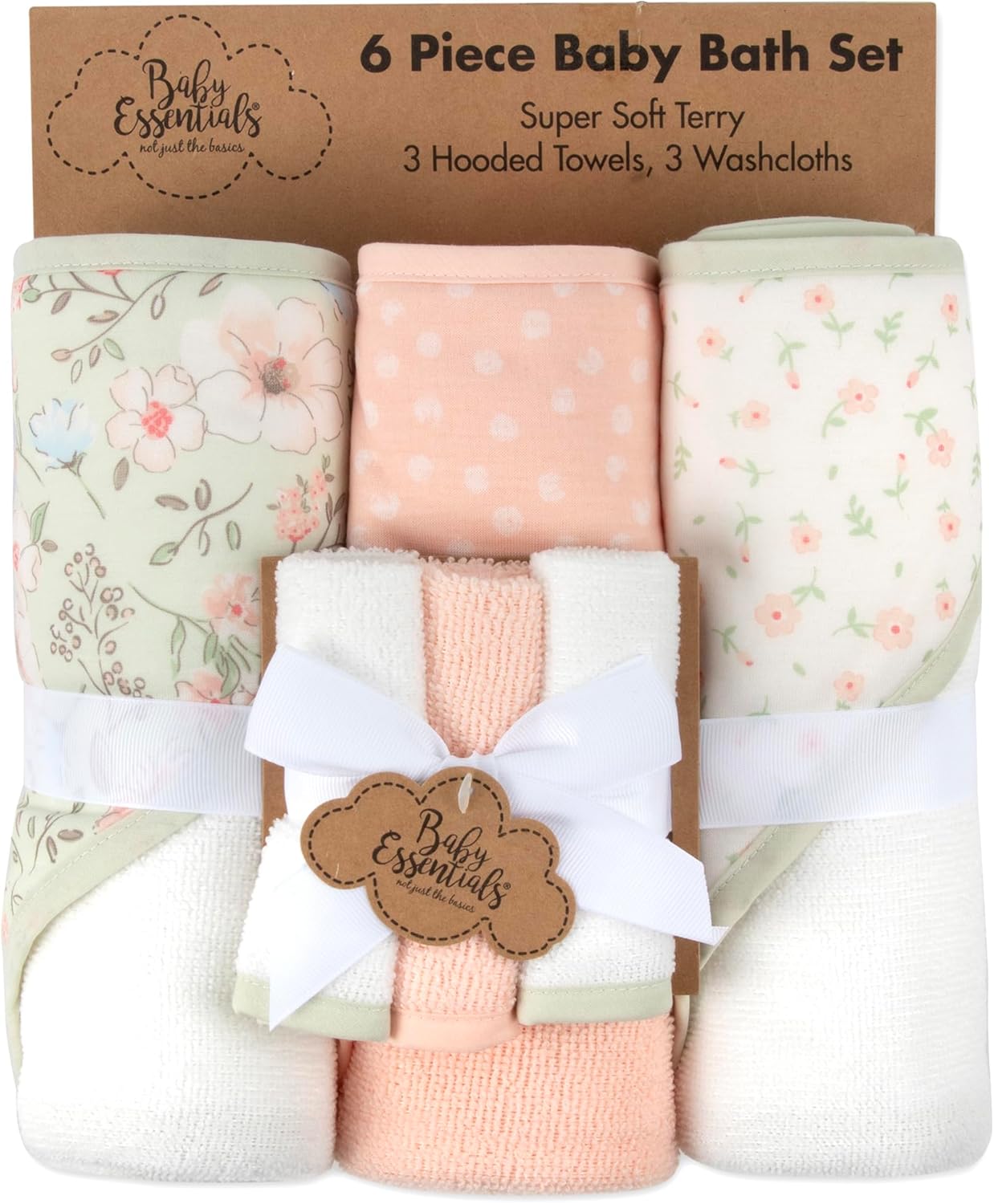 6 PIECE BATH SET THAT HAS 3 HOODED TOWELS  AND 3 WASH CLOTHS Hooded Baby Bath Towel and Washcloth 6 Piece Set for Newborns, Infants & Toddlers, Boys & Girls Baby Hooded Towels Set