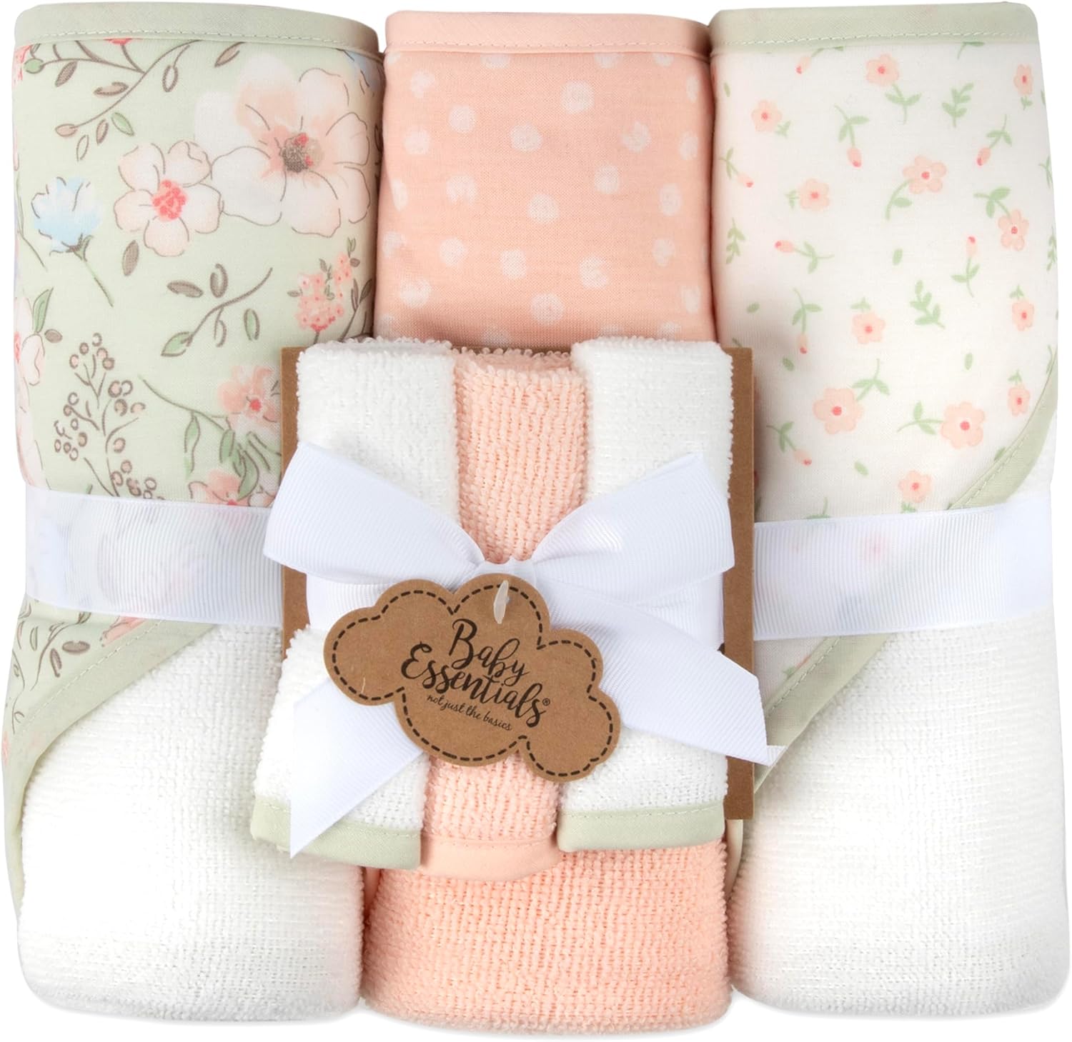 6 PIECE BATH SET THAT HAS 3 HOODED TOWELS  AND 3 WASH CLOTHS Hooded Baby Bath Towel and Washcloth 6 Piece Set for Newborns, Infants & Toddlers, Boys & Girls Baby Hooded Towels Set