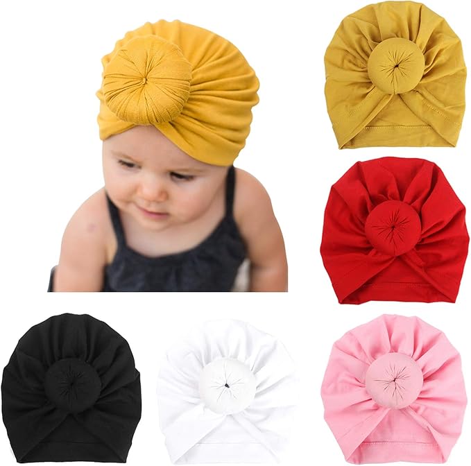 Fashion Most Beautiful Donut Cotton Kids Girls Headbands Baby Turban Baby Turban Hats Turban Bun Knot Baby Infant Beanie Baby Girl Soft Cute Toddler Cap