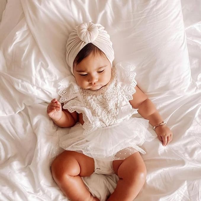 Fashion Most Beautiful Donut Cotton Kids Girls Headbands Baby Turban Baby Turban Hats Turban Bun Knot Baby Infant Beanie Baby Girl Soft Cute Toddler Cap