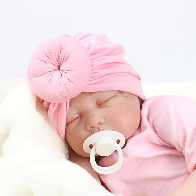 Fashion Most Beautiful Donut Cotton Kids Girls Headbands Baby Turban Baby Turban Hats Turban Bun Knot Baby Infant Beanie Baby Girl Soft Cute Toddler Cap