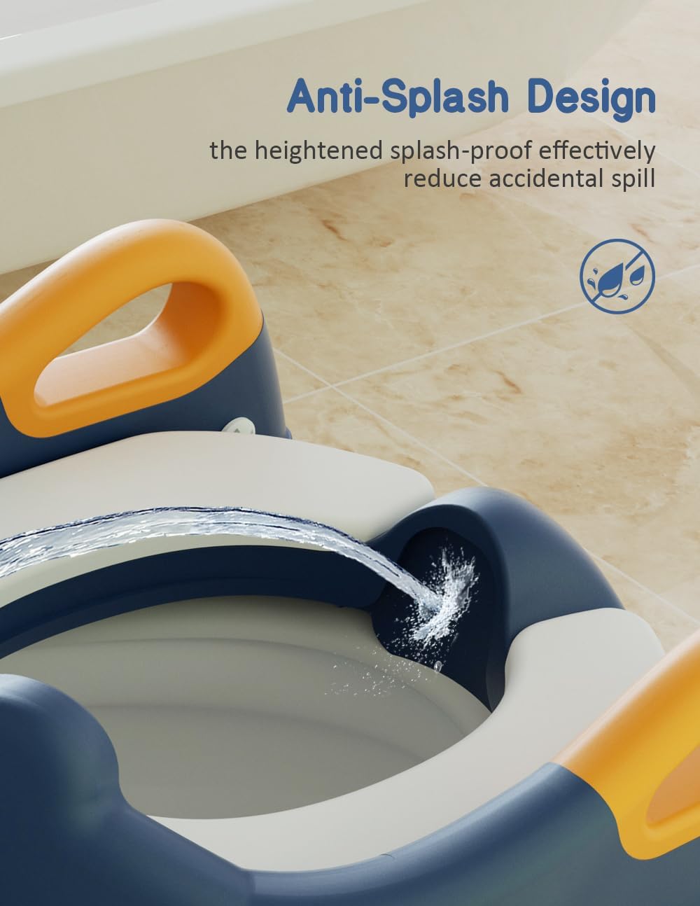 Portable Training Kids Toilet-Baby Potty With Ladder Potty Training Seat, Toddler Potty Training Toilet, Upgrade 2 In 1 Toddler Toilet Seat with Steps Stool Splash Guard and Anti-Slip Potty Seats