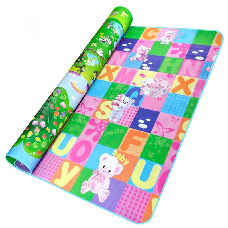 Kids Playmats/Crawling mats 1.8X2M (Vinyl Waterproof) Baby Activity Foam Floor Play Mat Children Crawling Playmat Carpet Kids Educational playmats for toddlers
