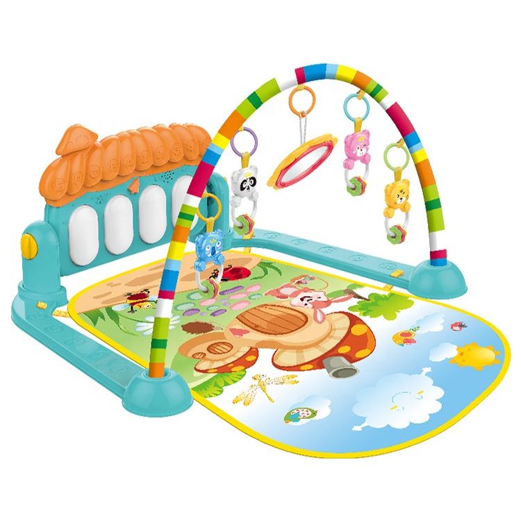 3 In1 Baby Infant Gym Play Mat Fitness Music Piano Hanging Toy Musical Piano Keyboard Play Mat Baby Activity Playmat Gym Baby Play Mat With Animal Rattle Toys