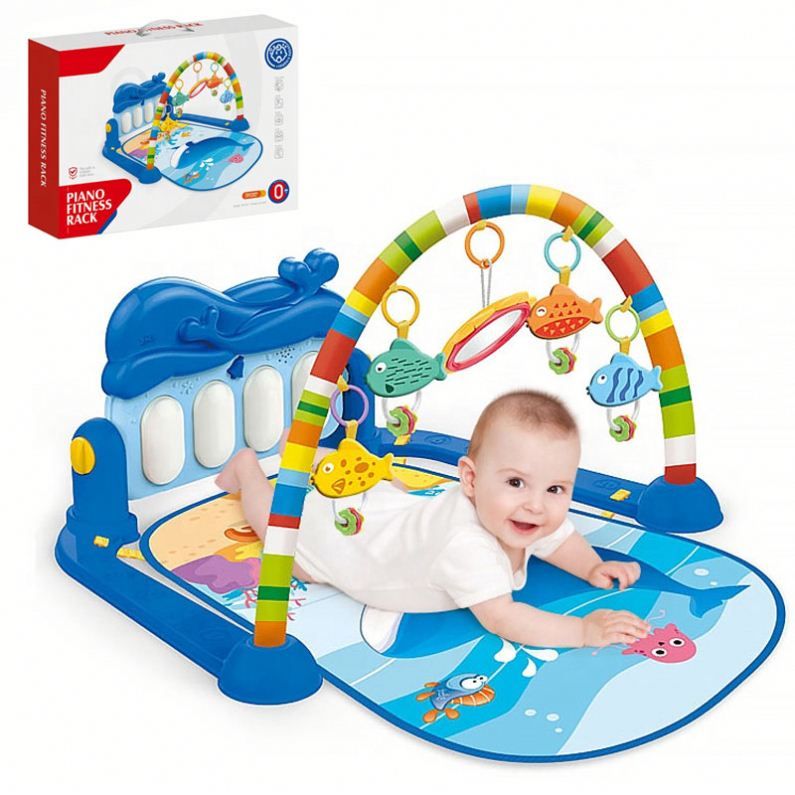 3 In1 Baby Infant Gym Play Mat Fitness Music Piano Hanging Toy Musical Piano Keyboard Play Mat Baby Activity Playmat Gym Baby Play Mat With Animal Rattle Toys
