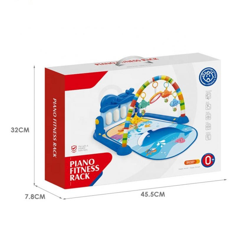 3 In1 Baby Infant Gym Play Mat Fitness Music Piano Hanging Toy Musical Piano Keyboard Play Mat Baby Activity Playmat Gym Baby Play Mat With Animal Rattle Toys