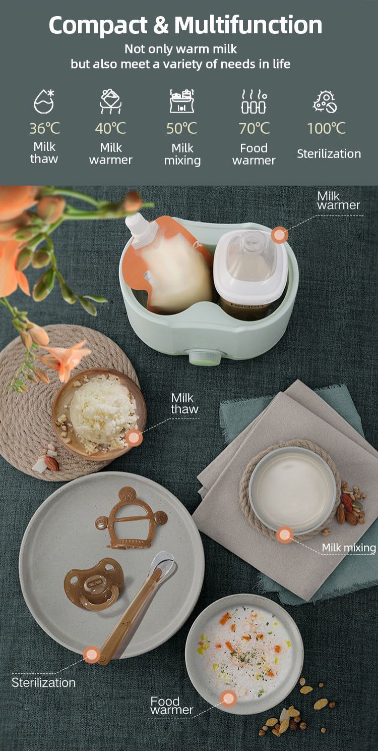 Double Bottle Milk Warmer Electric Baby Bottle Warmer, Sterilizer, and Food Heater for Nutritious Baby Meals Milk Warmer Two-in-one Baby Automatic Warm Milk Warmer Bottle Heating Intelligent Thermosta