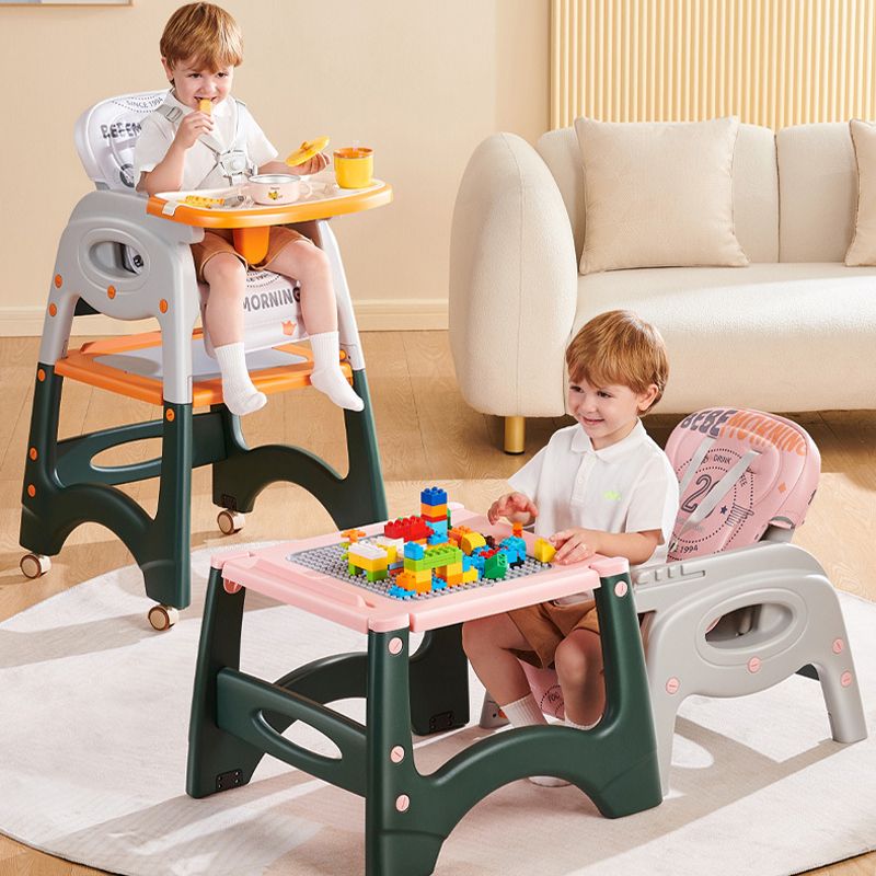 3 in 1 Baby High Chair Convertible Baby Dining Chair Anti-slip Plastic Feeding Chairs for Babies Eat & Grow Convertible Separate Baby High Chairs With Table Set for Kids Dining Toddler Feeding chair