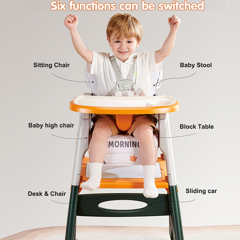 3 in 1 Baby High Chair Convertible Baby Dining Chair Anti-slip Plastic Feeding Chairs for Babies Eat & Grow Convertible Separate Baby High Chairs With Table Set for Kids Dining Toddler Feeding chair