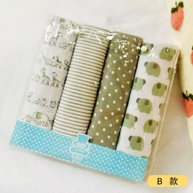 Cotton New 4pcs Set Baby Flannel Swaddle Blanket Printed Newborn Wrap Cloth Fabric on Flannel Receiving Blankets for Newborns – Soft, Warm, and Breathable Swaddles for Everyday Baby Care