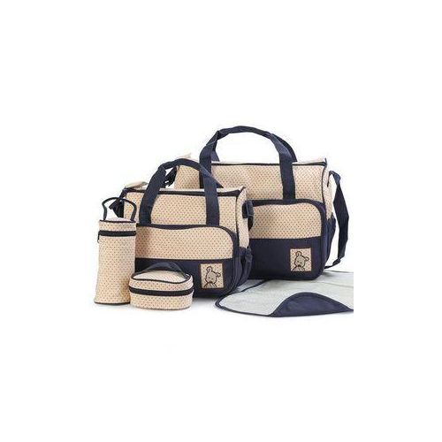 5PCS Baby Diaper Bag Set – Large Capacity Organizer with Bottle Holder, Food Bag, Nappy Pad & More | Durable, Stylish & Multi-Functional (Microfiber PVC)