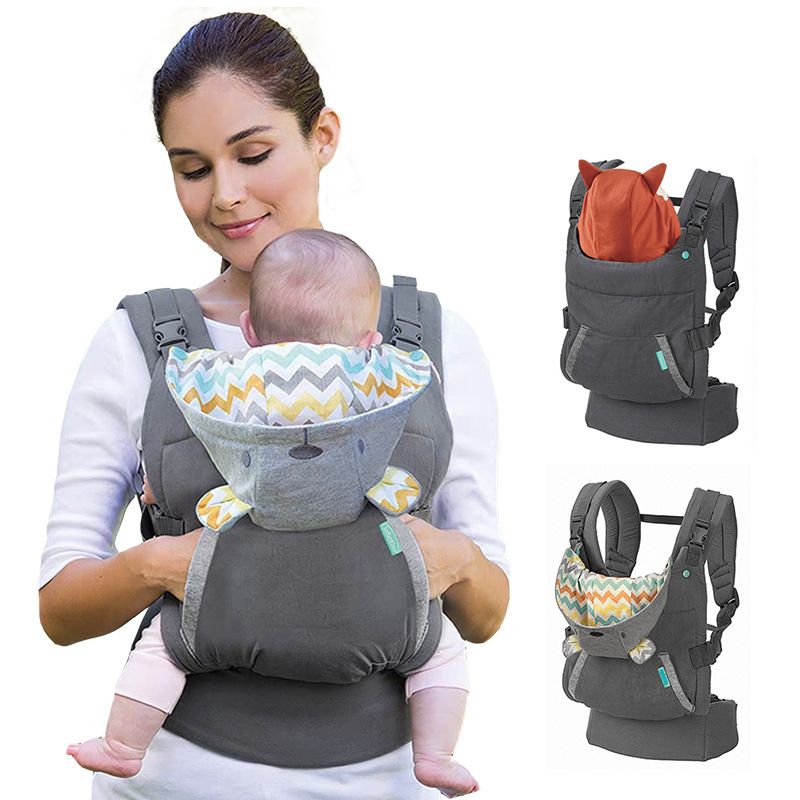 Infantino NEW Ergonomic Hoodie Baby Carrier. (Designed For Babies & Toddlers) Front Carrier for Baby Infant Carrier All Carry Position Front and Back Face-in Face