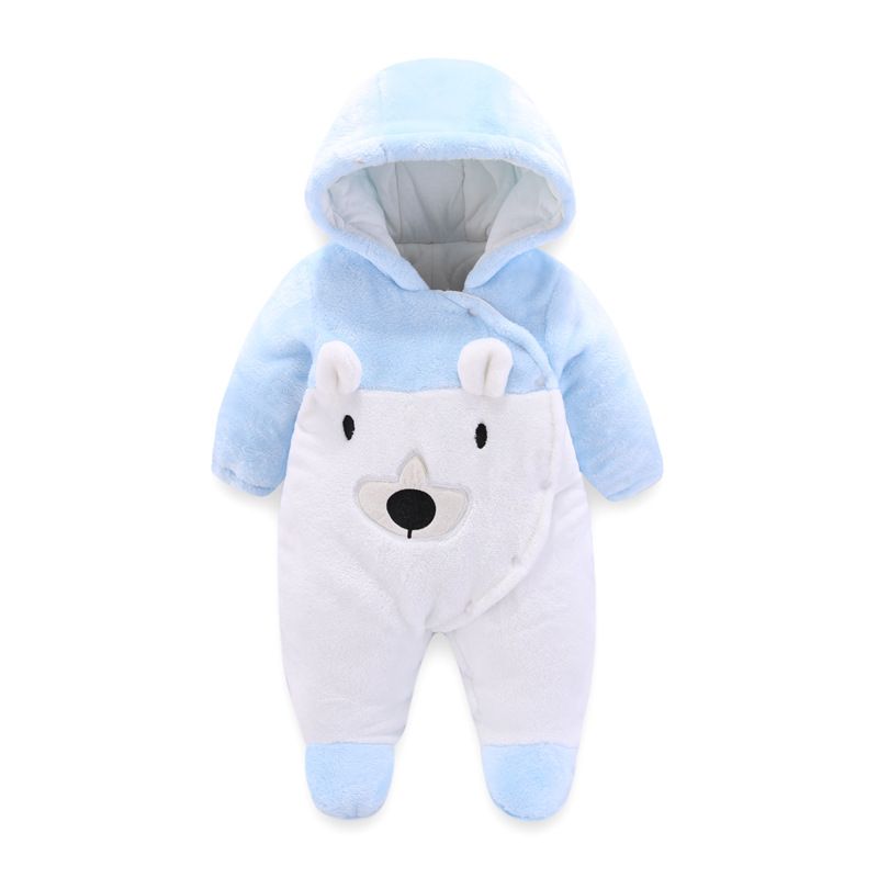 Winter Hoodie Soft Baby Outwear Jumpsuit Cartoon Animal Snap Button Thick Warm Baby Romper Onesies
Heavy Baby Rompers – Thick, Warm & Cozy Jumpsuits for Cold Weather both pink blue grey brownWinter Ba