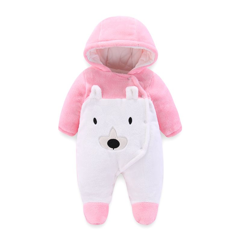 Winter Hoodie Soft Baby Outwear Jumpsuit Cartoon Animal Snap Button Thick Warm Baby Romper Onesies
Heavy Baby Rompers – Thick, Warm & Cozy Jumpsuits for Cold Weather both pink blue grey brownWinter Ba
