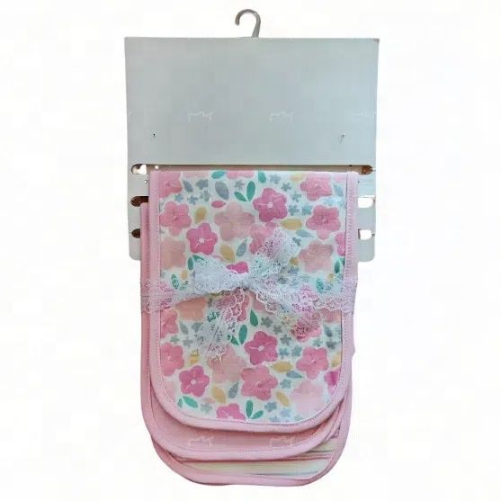 3pcs Stylish Assorted Baby Burp Cloths/Bibs 100% Organic Super Soft Cotton Muslin Burp Cloth Custom Design 2-Layer Soft Baby Bib Hot Sale OEM Service Available