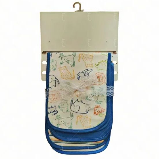 3pcs Stylish Assorted Baby Burp Cloths/Bibs 100% Organic Super Soft Cotton Muslin Burp Cloth Custom Design 2-Layer Soft Baby Bib Hot Sale OEM Service Available