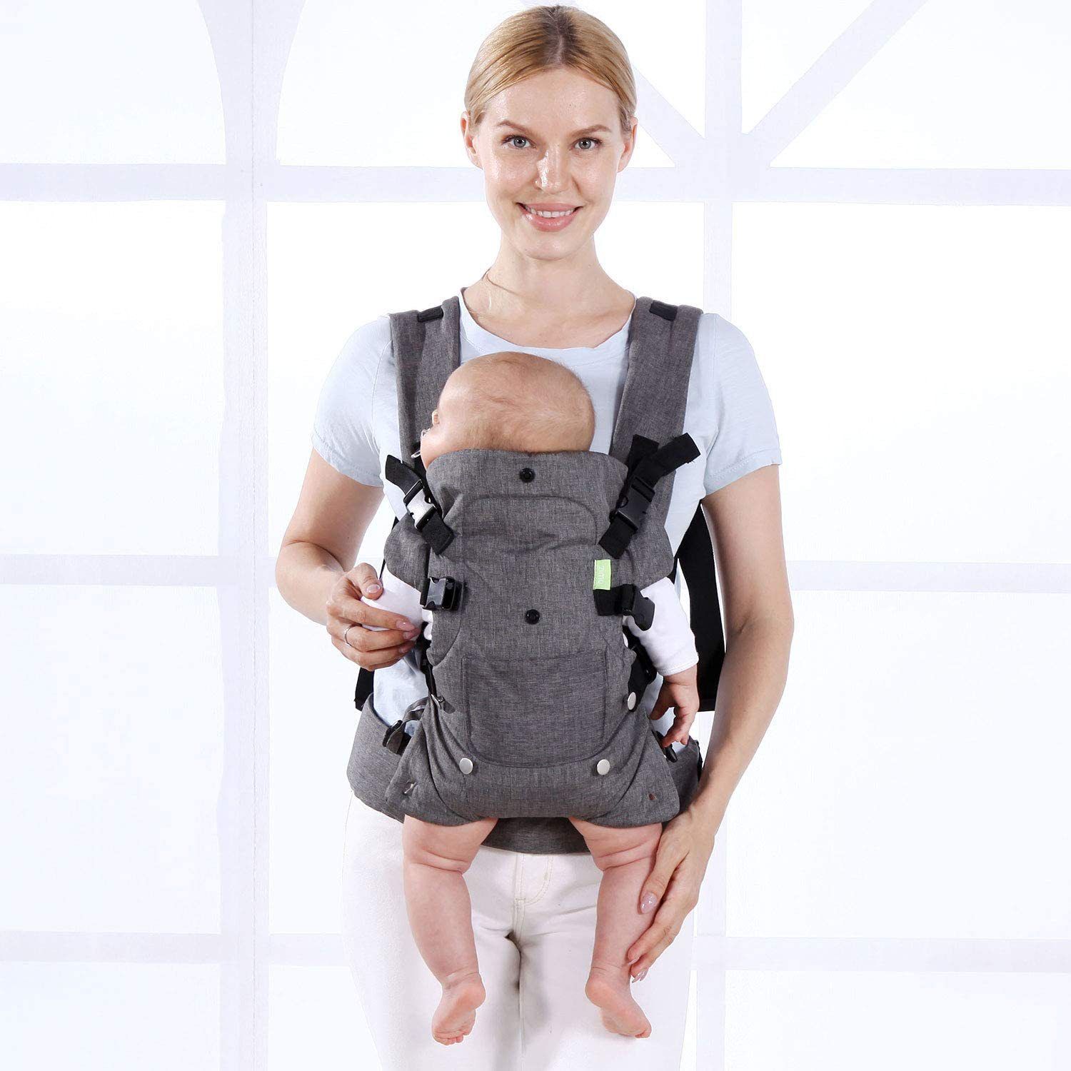 Infantino Flip Advanced 4-in-1 Baby Carrier | Ergonomic 360° Convertible Cotton Carrier for Newborns & Toddlers | Front & Back Carry Baby Sling Wrap