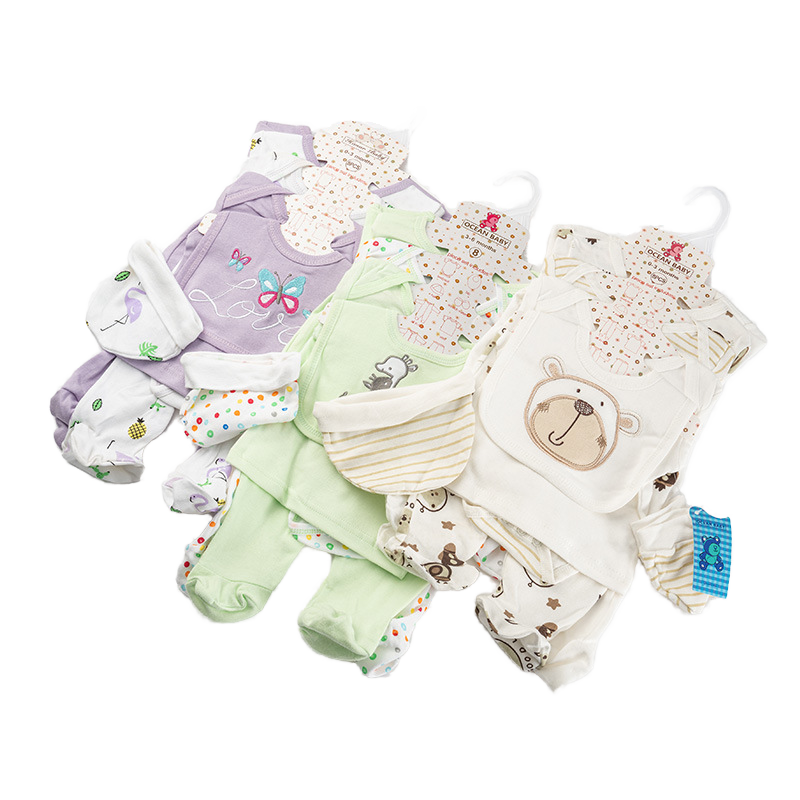 8 Pieces NewBorn Infant Baby Girl Boys Clothes Romper Set Baby Outfits Cute Baby Girl /Boy/unisex Clothing Sets With Hanger 8 PC's receiving set cotton made from a soft and gentle 100% cotton