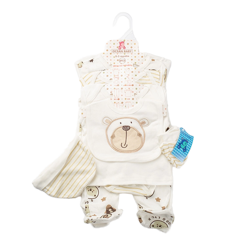 8 Pieces NewBorn Infant Baby Girl Boys Clothes Romper Set Baby Outfits Cute Baby Girl /Boy/unisex Clothing Sets With Hanger 8 PC's receiving set cotton made from a soft and gentle 100% cotton