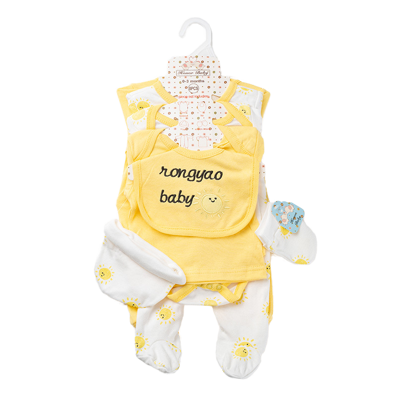 8 Pieces NewBorn Infant Baby Girl Boys Clothes Romper Set Baby Outfits Cute Baby Girl /Boy/unisex Clothing Sets With Hanger 8 PC's receiving set cotton made from a soft and gentle 100% cotton