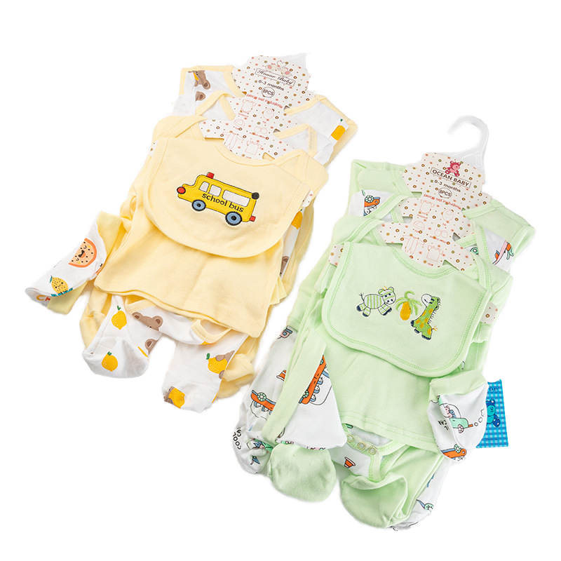 8 Pieces NewBorn Infant Baby Girl Boys Clothes Romper Set Baby Outfits Cute Baby Girl /Boy/unisex Clothing Sets With Hanger 8 PC's receiving set cotton made from a soft and gentle 100% cotton