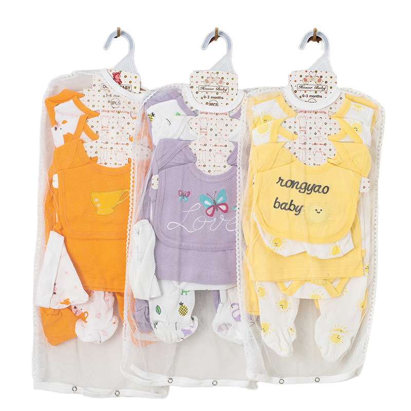 8 Pieces NewBorn Infant Baby Girl Boys Clothes Romper Set Baby Outfits Cute Baby Girl /Boy/unisex Clothing Sets With Hanger 8 PC's receiving set cotton made from a soft and gentle 100% cotton