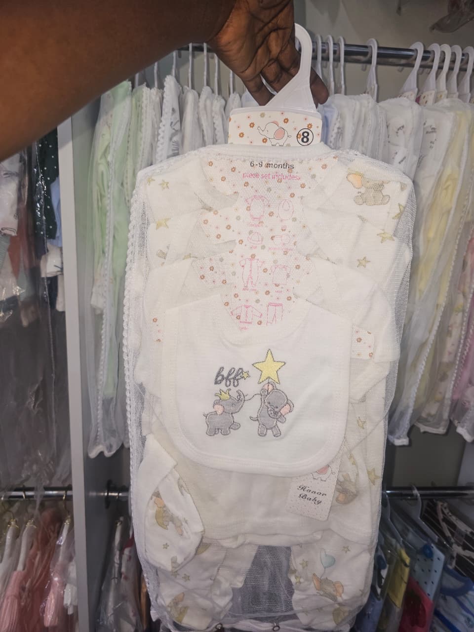 8 Pieces NewBorn Infant Baby Girl Boys Clothes Romper Set Baby Outfits Cute Baby Girl /Boy/unisex Clothing Sets With Hanger 8 PC's receiving set cotton made from a soft and gentle 100% cotton