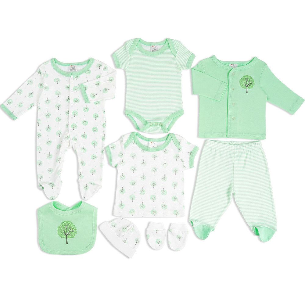 8 Pieces NewBorn Infant Baby Girl Boys Clothes Romper Set Baby Outfits Cute Baby Girl /Boy/unisex Clothing Sets With Hanger 8 PC's receiving set cotton made from a soft and gentle 100% cotton
