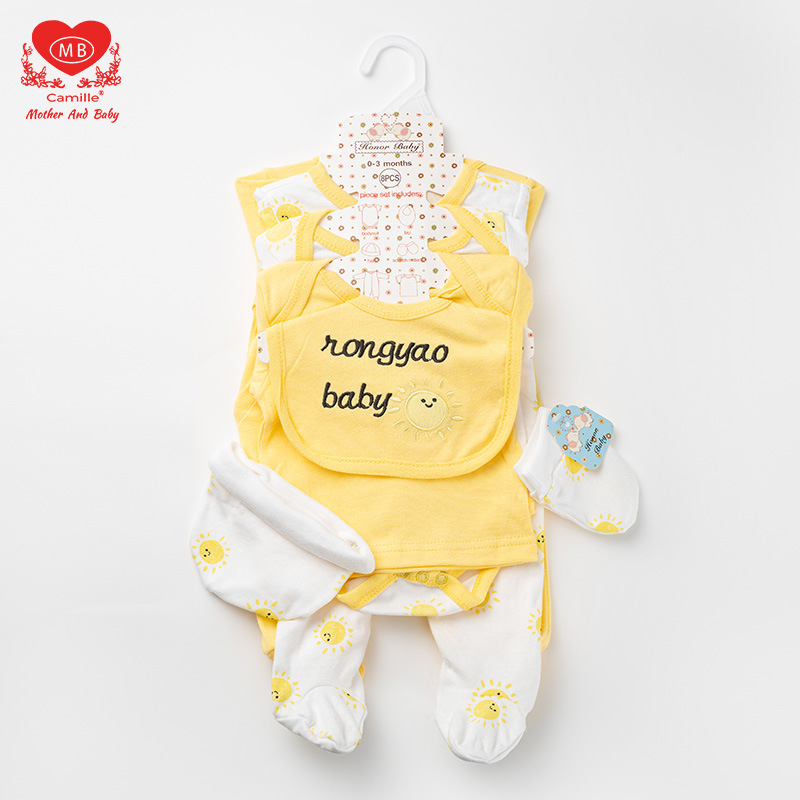 8 Pieces NewBorn Infant Baby Girl Boys Clothes Romper Set Baby Outfits Cute Baby Girl /Boy/unisex Clothing Sets With Hanger 8 PC's receiving set cotton made from a soft and gentle 100% cotton