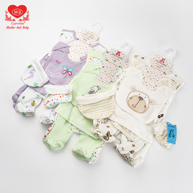 8 Pieces NewBorn Infant Baby Girl Boys Clothes Romper Set Baby Outfits Cute Baby Girl /Boy/unisex Clothing Sets With Hanger 8 PC's receiving set cotton made from a soft and gentle 100% cotton