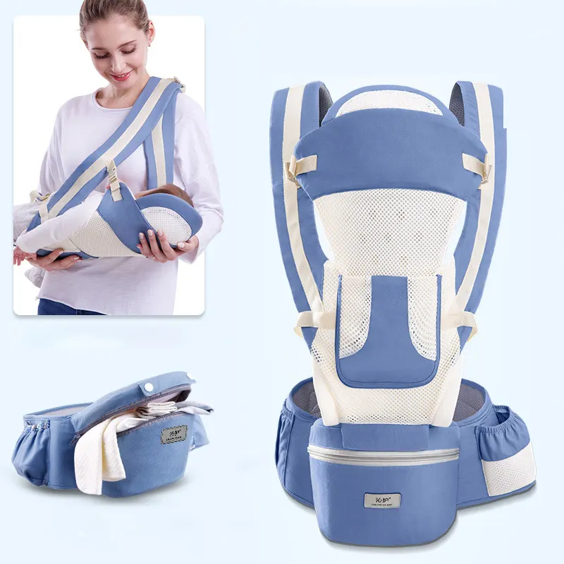 3-in-1 Hip Seat Baby Carrier – Ergonomic with Sliding Pouch, Reinforced Head Support & Adjustable Height – Comfortable for Baby & Parent – Best for 0–36 Months