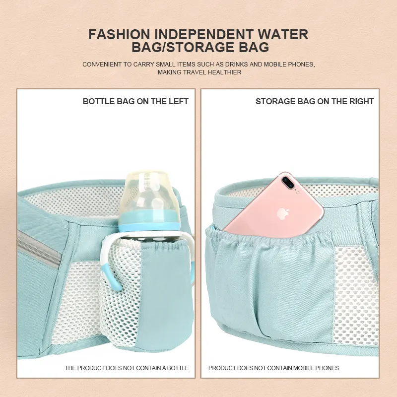 3-in-1 Hip Seat Baby Carrier – Ergonomic with Sliding Pouch, Reinforced Head Support & Adjustable Height – Comfortable for Baby & Parent – Best for 0–36 Months