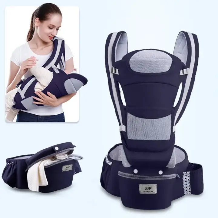 3-in-1 Hip Seat Baby Carrier – Ergonomic with Sliding Pouch, Reinforced Head Support & Adjustable Height – Comfortable for Baby & Parent – Best for 0–36 Months