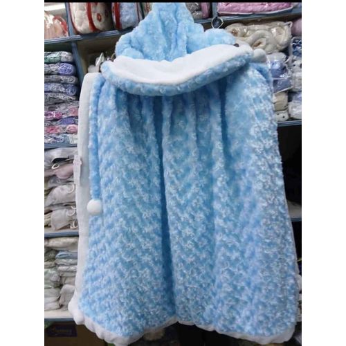 ULTRA SOFT Hooded Baby Shawl – Cozy, Lightweight & All-Season Newborn Wrap Gentle Cotton, Warm, Snuggly & Skin-Friendly