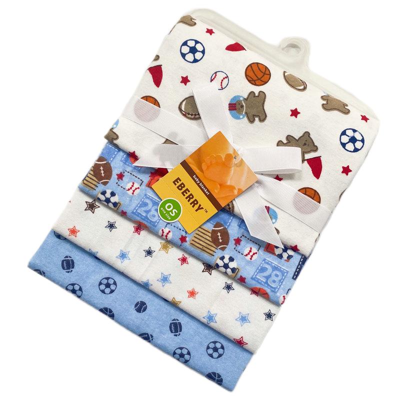 4-Pack Premium Cotton Flannel Baby Shawls - Ultra Soft Newborn Receiving Blankets & Swaddle Set Soft, Absorbent & Gentle Newborn Wash Cloths / Bath Towels