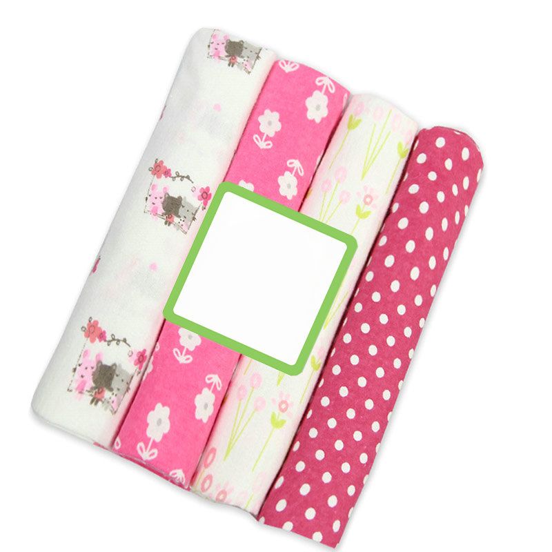 4-Pack Premium Cotton Flannel Baby Shawls - Ultra Soft Newborn Receiving Blankets & Swaddle Set Soft, Absorbent & Gentle Newborn Wash Cloths / Bath Towels
