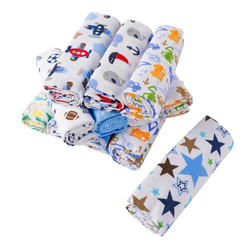 4-Pack Premium Cotton Flannel Baby Shawls - Ultra Soft Newborn Receiving Blankets & Swaddle Set Soft, Absorbent & Gentle Newborn Wash Cloths / Bath Towels