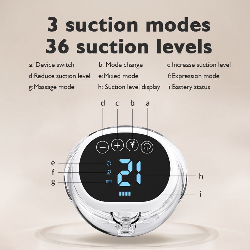 Smart Wearable Invisible Electric Breast Pump Portable High Suction Rechargeable Extractors Hands Free 3 Modes & 12 Levels Low Noise Milk Pump BPA FREE