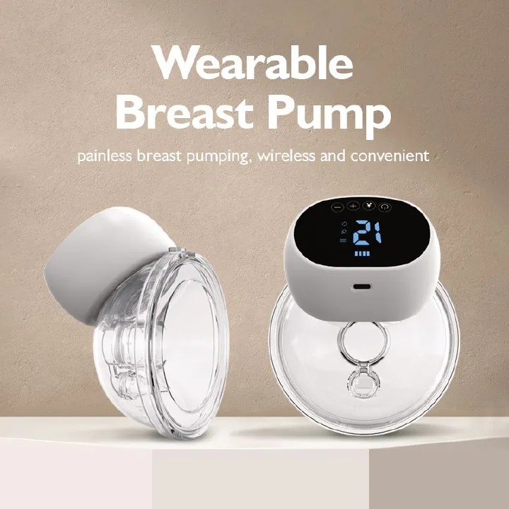 Smart Wearable Invisible Electric Breast Pump Portable High Suction Rechargeable Extractors Hands Free 3 Modes & 12 Levels Low Noise Milk Pump BPA FREE