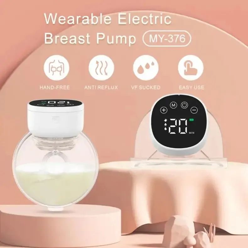 Smart Wearable Invisible Electric Breast Pump Portable High Suction Rechargeable Extractors Hands Free 3 Modes & 12 Levels Low Noise Milk Pump BPA FREE