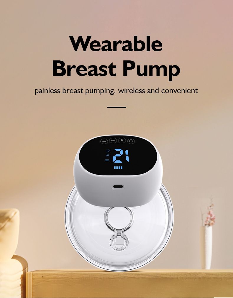 Smart Wearable Invisible Electric Breast Pump Portable High Suction Rechargeable Extractors Hands Free 3 Modes & 12 Levels Low Noise Milk Pump BPA FREE